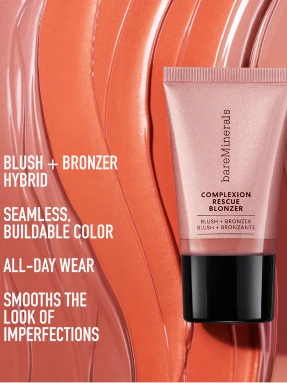 NEW Bare Minerals COMPLEXION RESCUE® BLONZER® LIQUID BLUSH + BRONZER